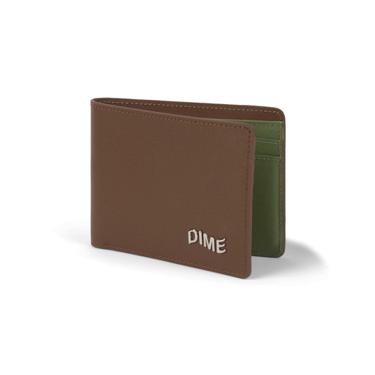 DIME LEATHER BIFOLD WALLET BROWN