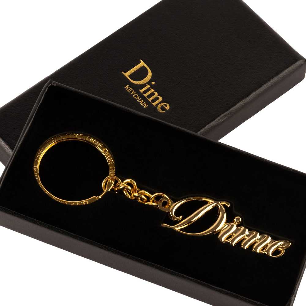 DIME CURSIVE KEYCHAIN GOLD