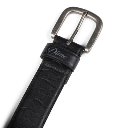 DIME CHECKERED LEATHER BELT BLACK