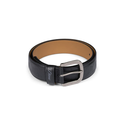 DIME CHECKERED LEATHER BELT BLACK