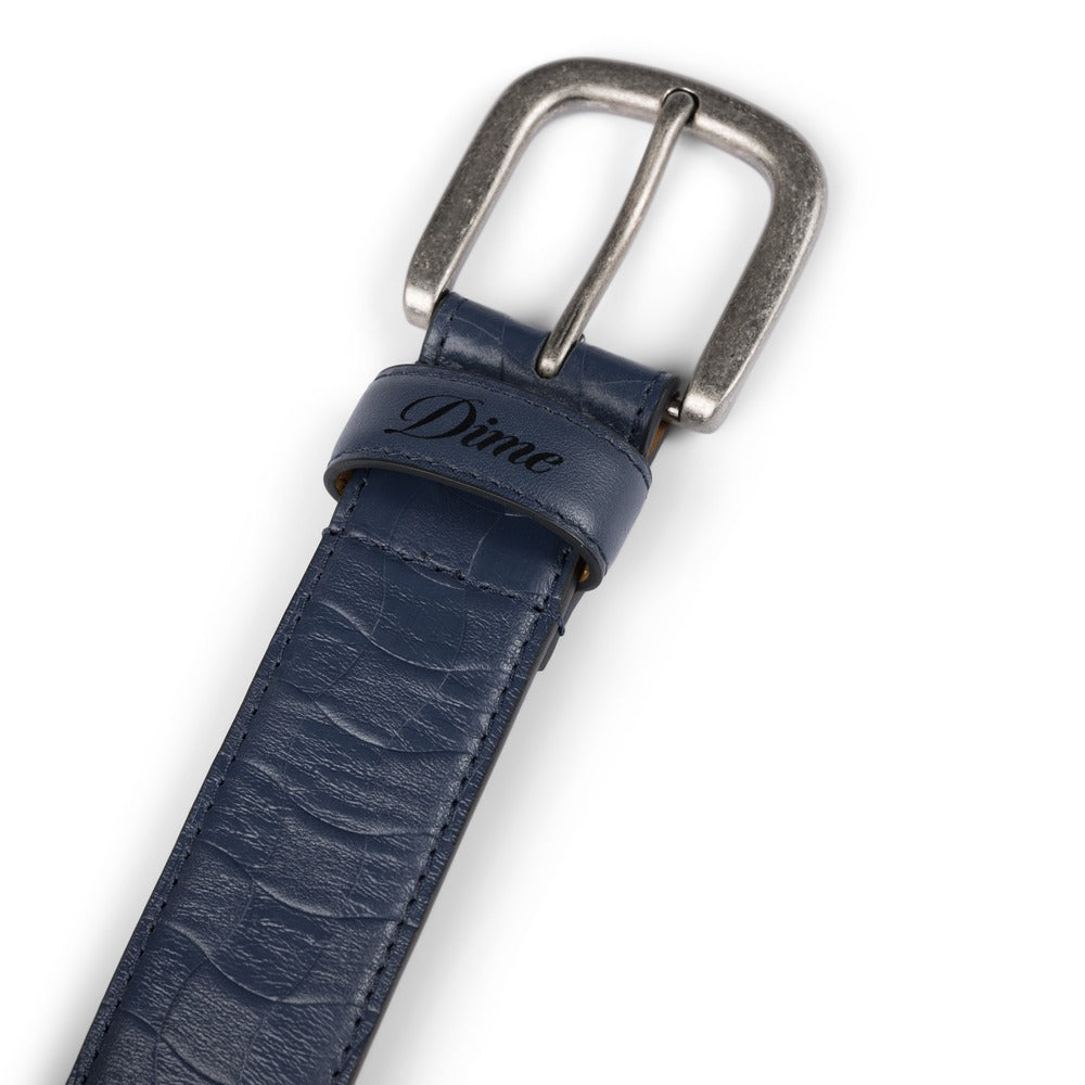 DIME CHECKERED LEATHER BELT NAVY