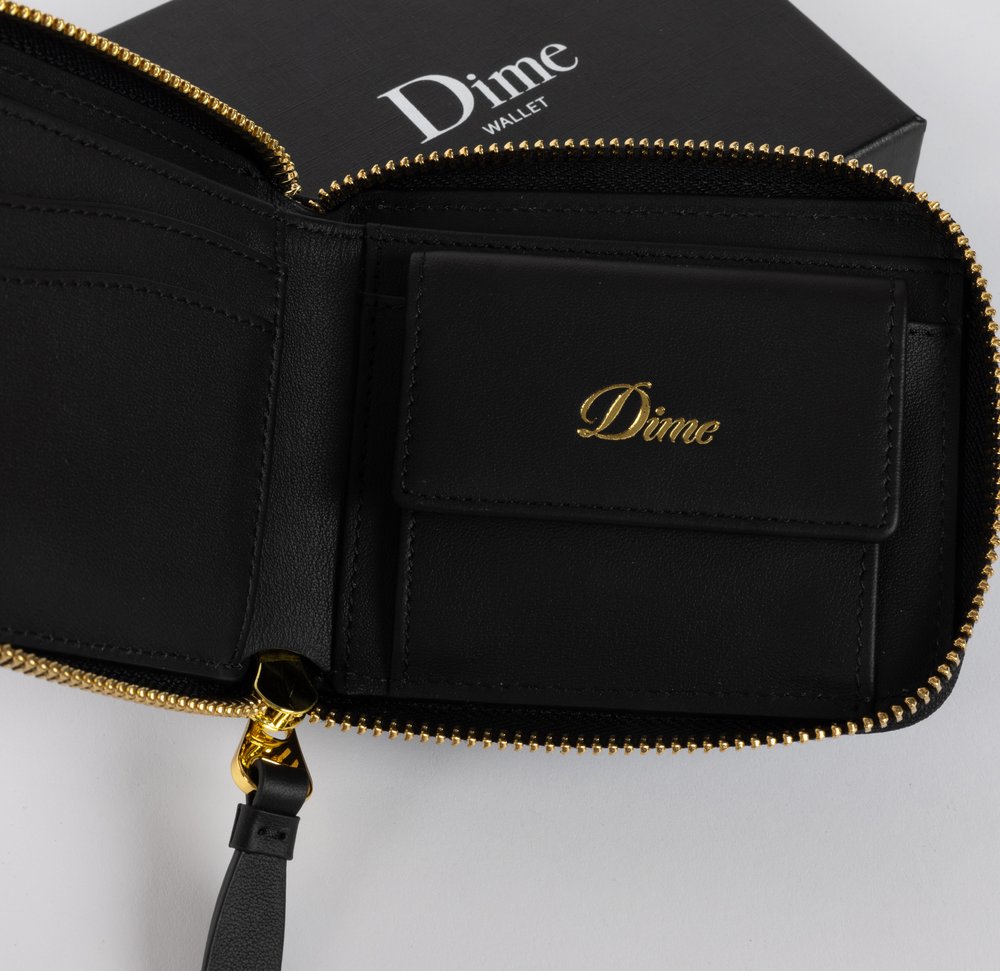 DIME CURSIVE ZIP-WALLET BLACK
