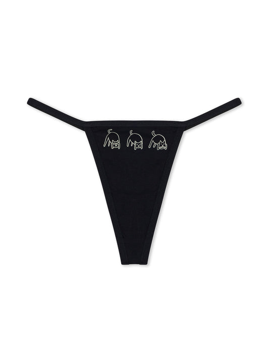 Blonded Thong Black