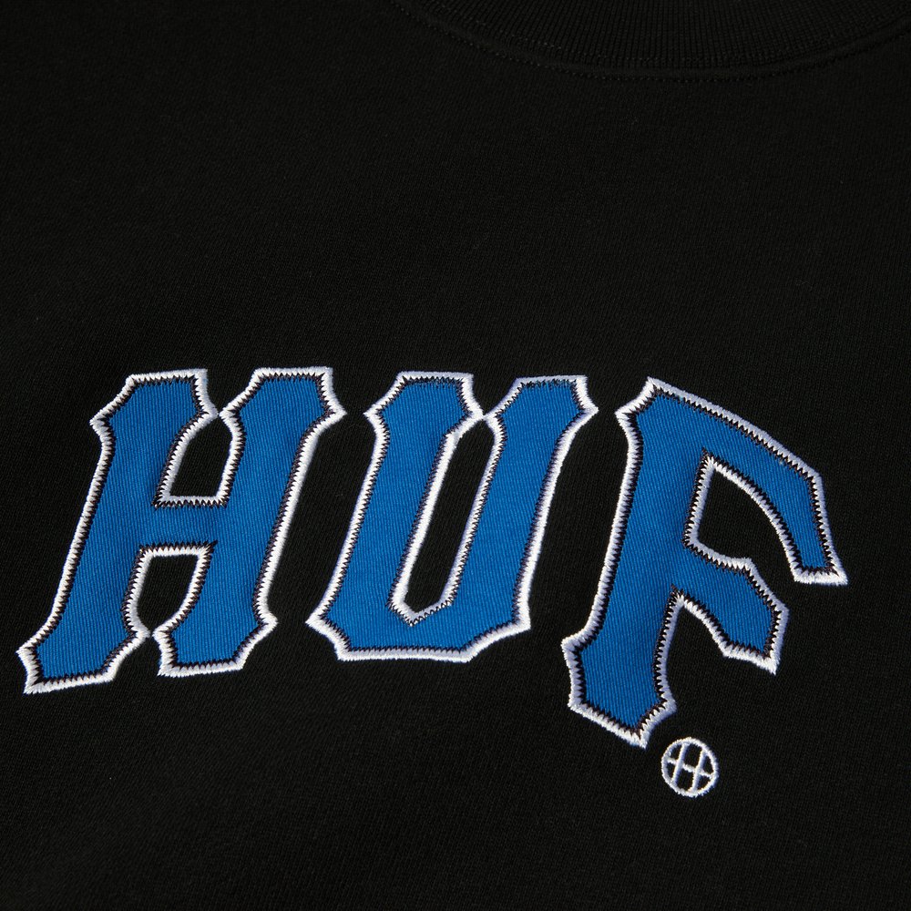 HUF ARCH APPLIQUE CREWNECK BLACK