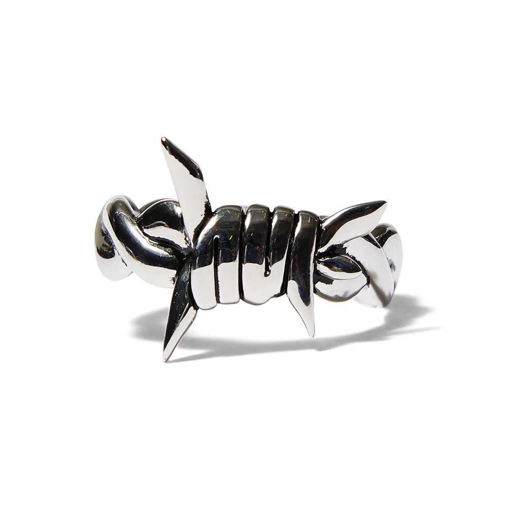 HUF BARBED WIRE RING SILVER