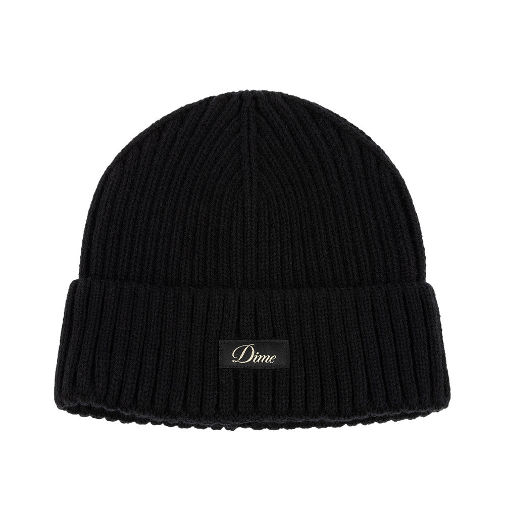DIME CURSIVE RIB BEANIE BLACK