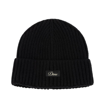 DIME CURSIVE RIB BEANIE BLACK