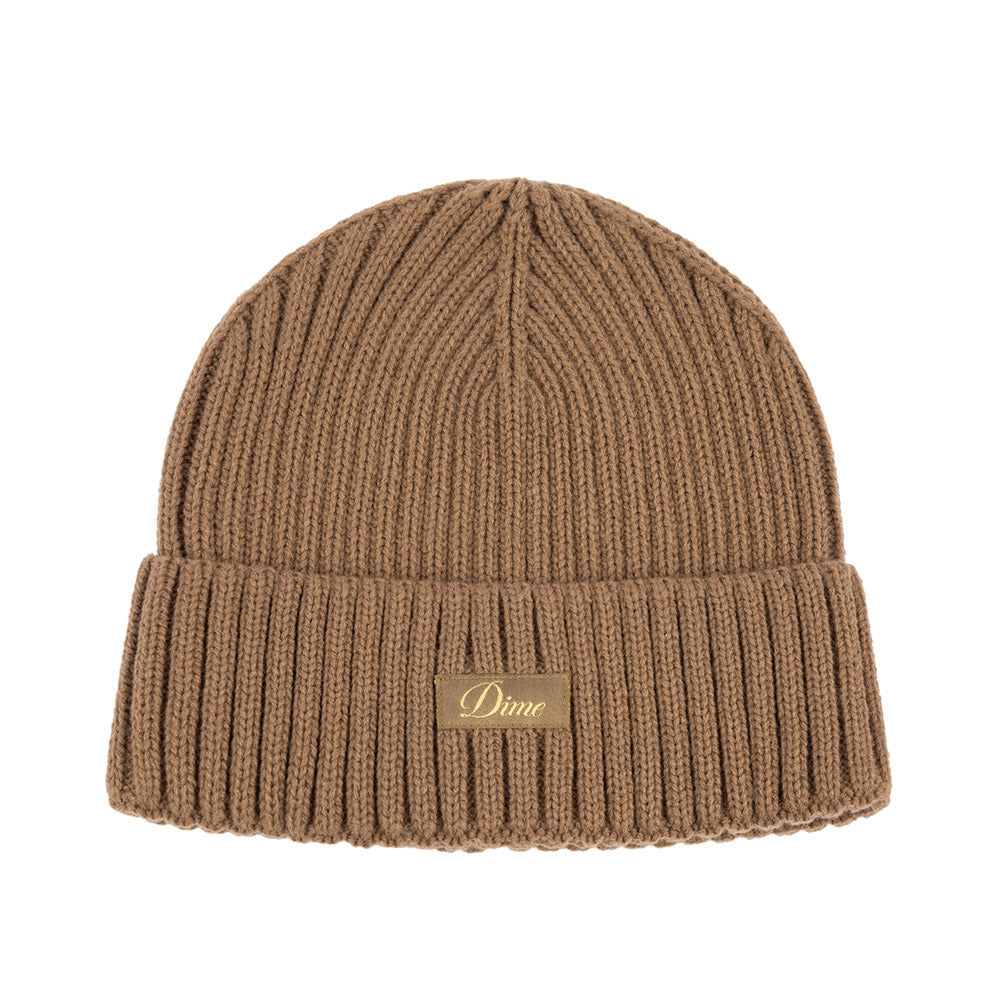 DIME CURSIVE RIB BEANIE BROWN