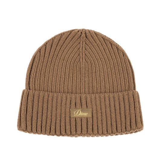DIME CURSIVE RIB BEANIE BROWN