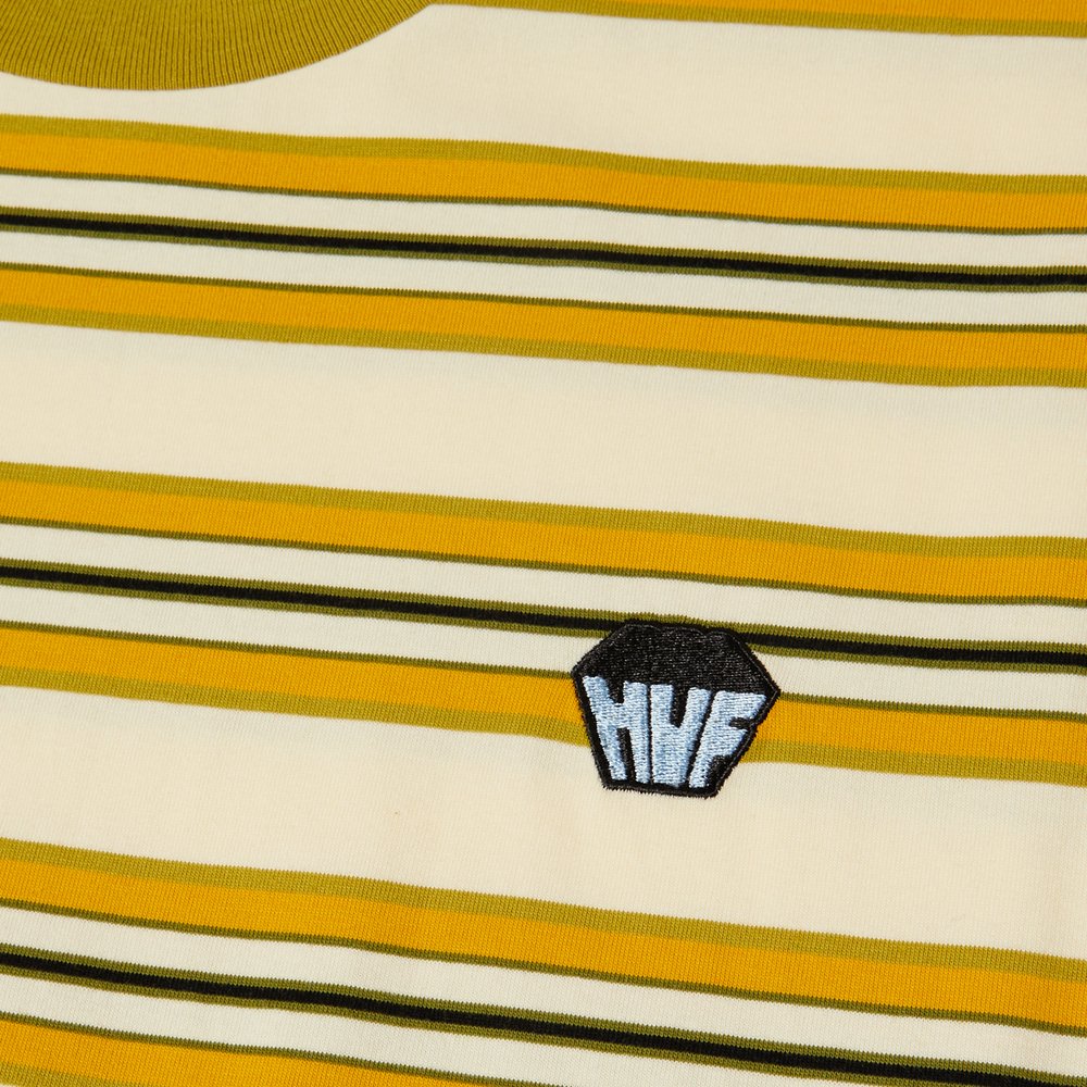HUF BIG BLOCK STRIPE BOXY TOP YELLOW
