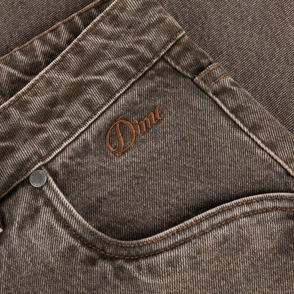 DIME BAGGY DENIM PANTS BROWN