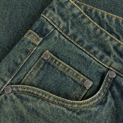 DIME BAGGY DENIM PANTS DARK GREEN