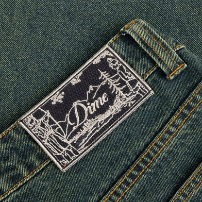 DIME BAGGY DENIM PANTS DARK GREEN