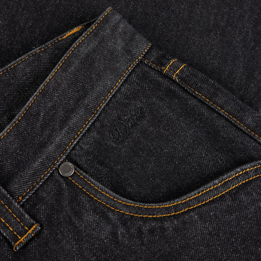 Straight Denim Pants Black