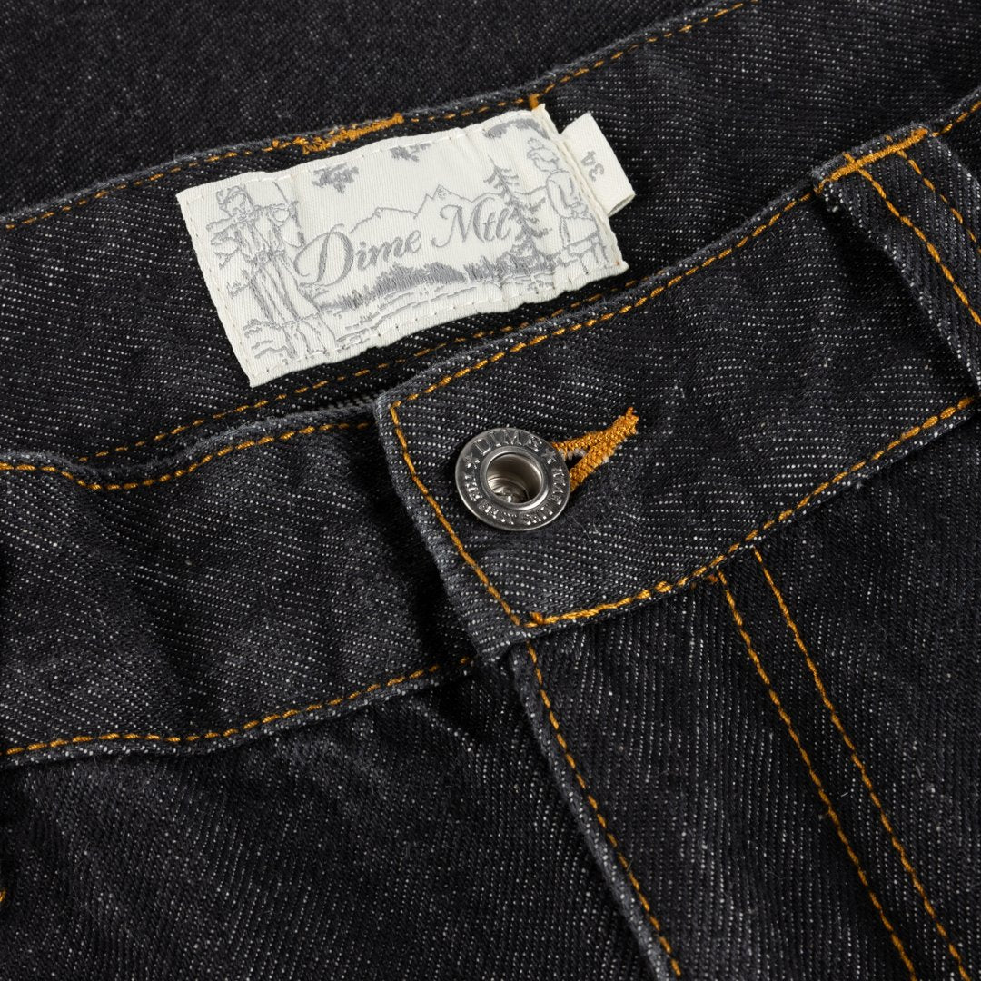 Straight Denim Pants Black