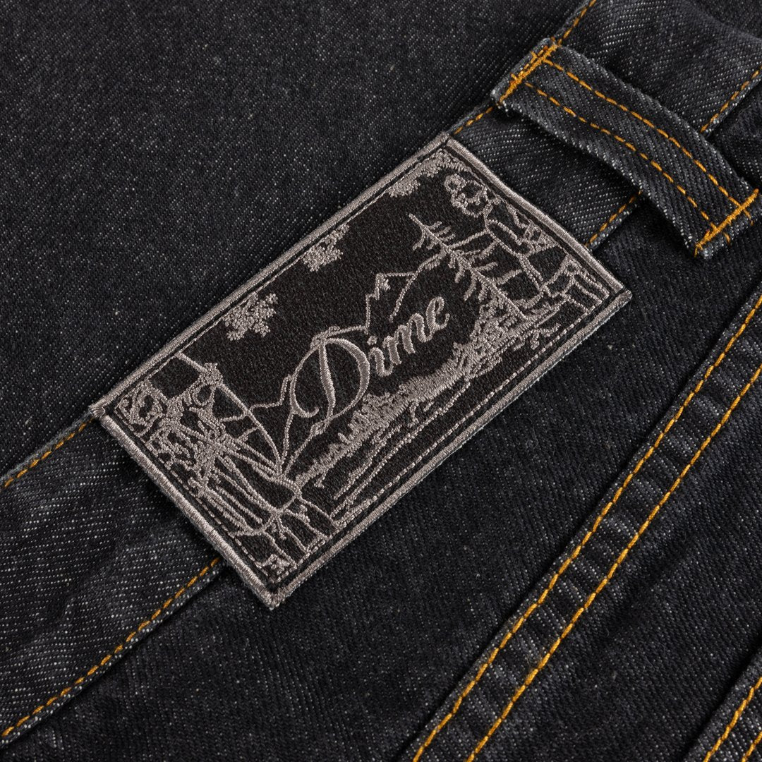 Straight Denim Pants Black