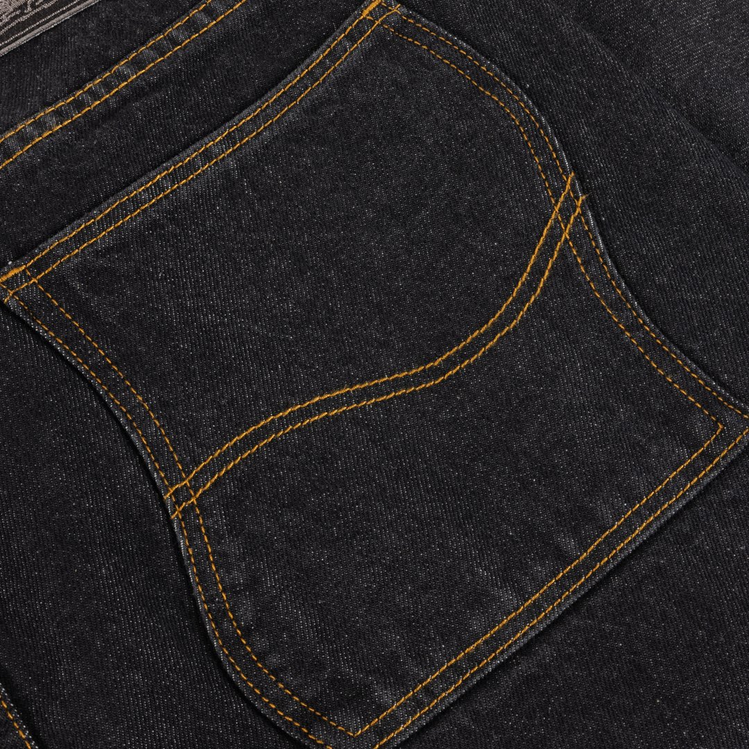 Straight Denim Pants Black
