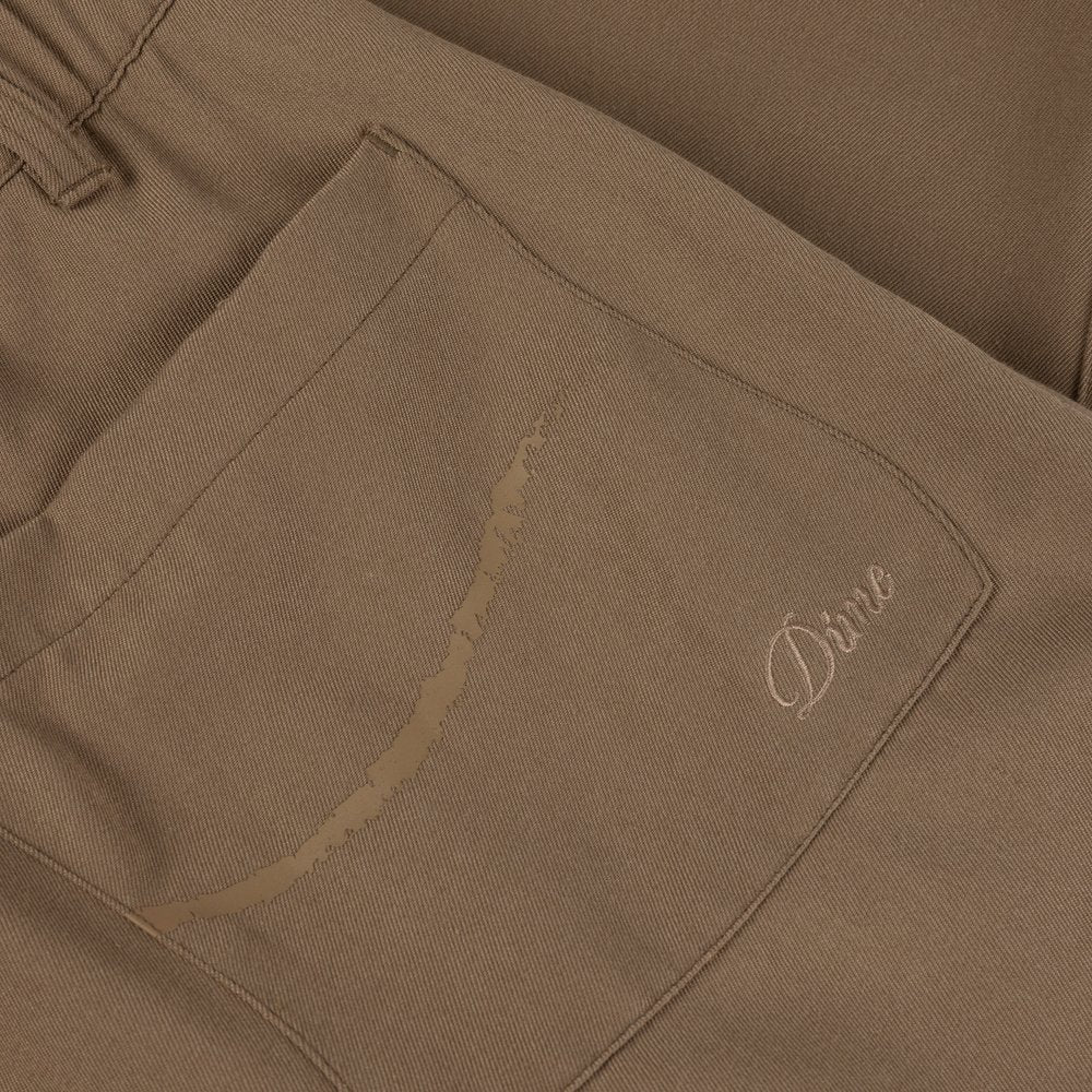 DIME PLEATED TWILL PANTS BROWN