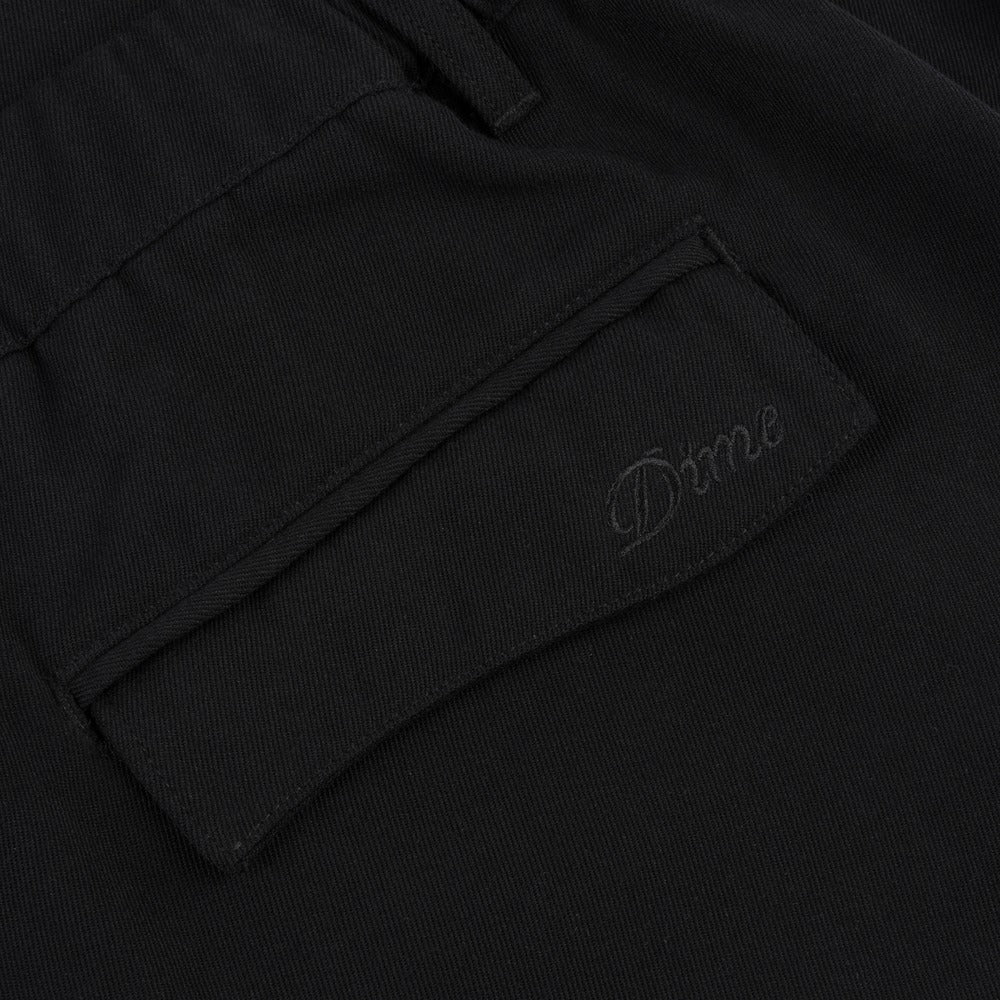 DIME PLEATED TWILL PANTS BLACK