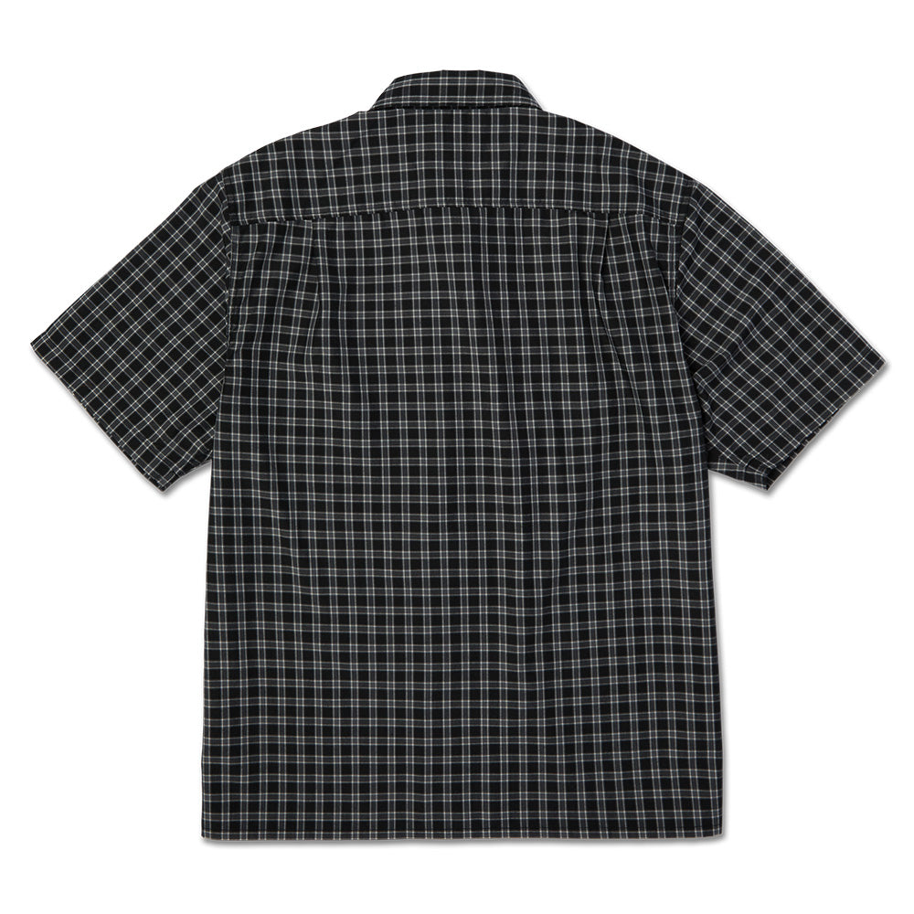 HUF STRETCH MICRO PLAID SHIRT BLACK