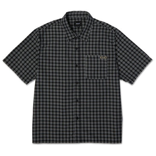 HUF STRETCH MICRO PLAID SHIRT BLACK
