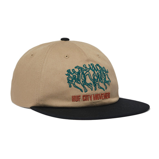 HUF MOVEMENT 6 PANEL SNAPBACK BROWN