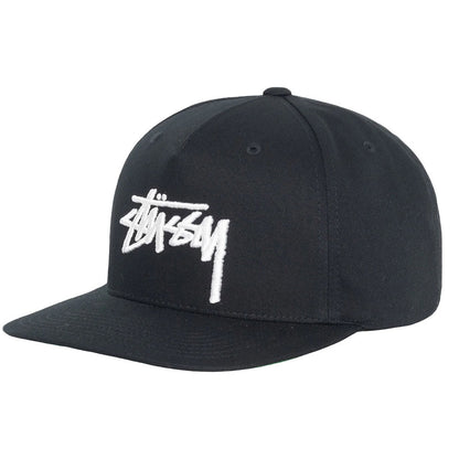 STUSSY BIG STOCK POINT CROWN CAP BLACK