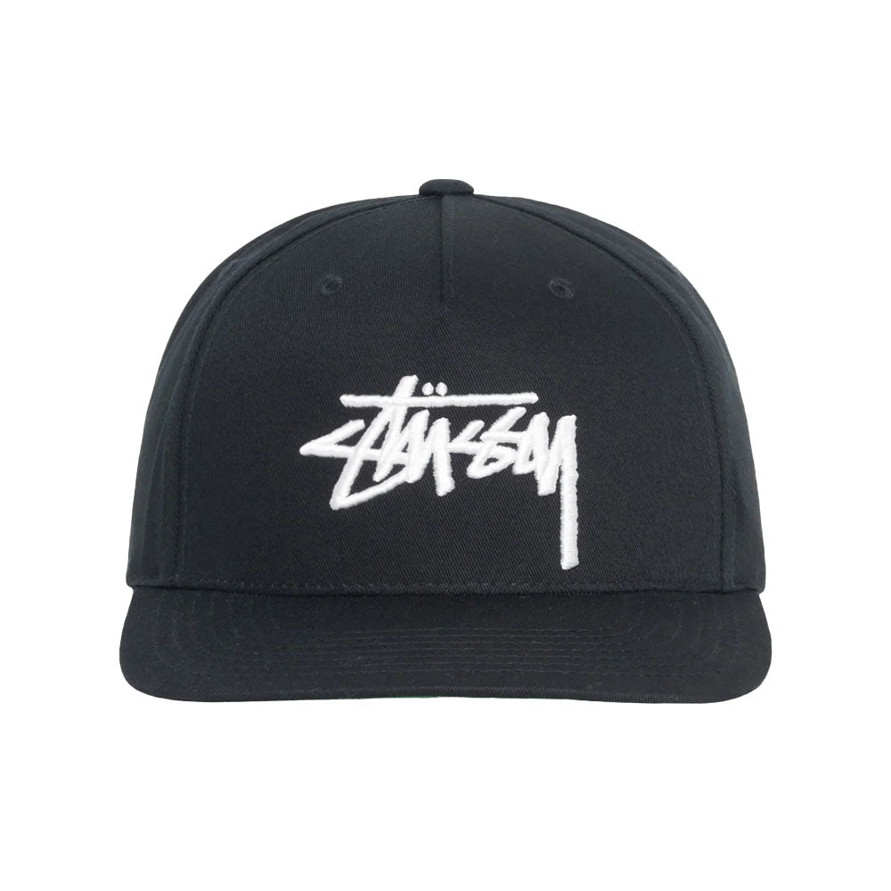 STUSSY BIG STOCK POINT CROWN CAP BLACK