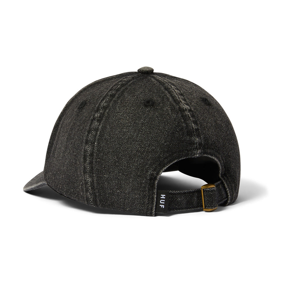 HUF TOKEN 6 PANEL WASHED HAT BLACK