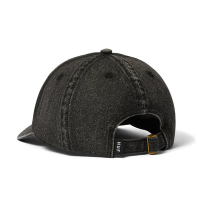 HUF TOKEN 6 PANEL WASHED HAT BLACK