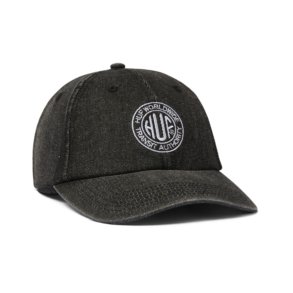 HUF TOKEN 6 PANEL WASHED HAT BLACK