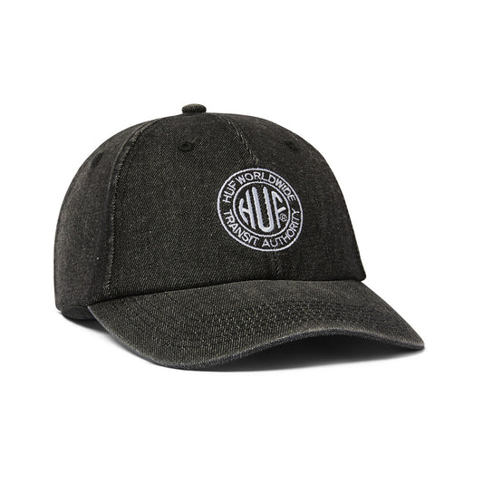 HUF TOKEN 6 PANEL WASHED HAT BLACK