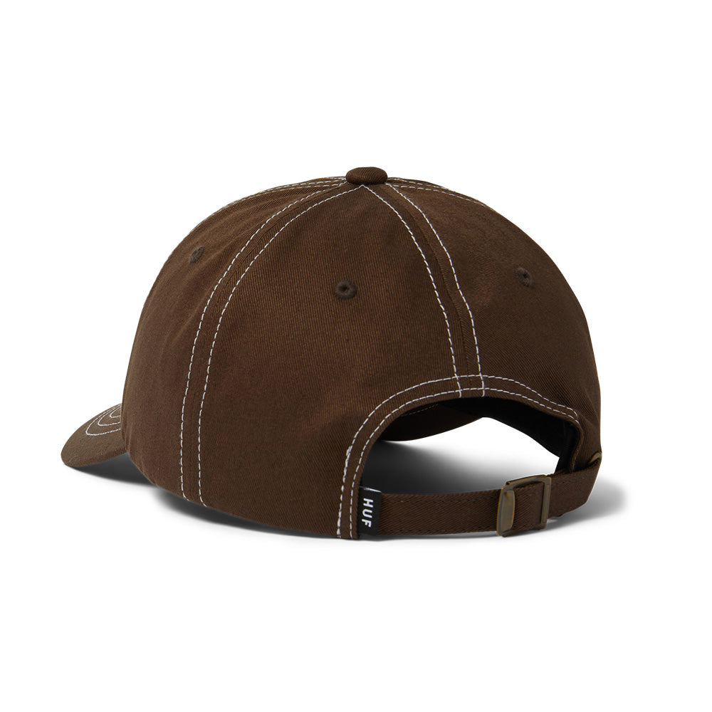 HUF ARCH LOGO 6 PANEL HAT  BROWN