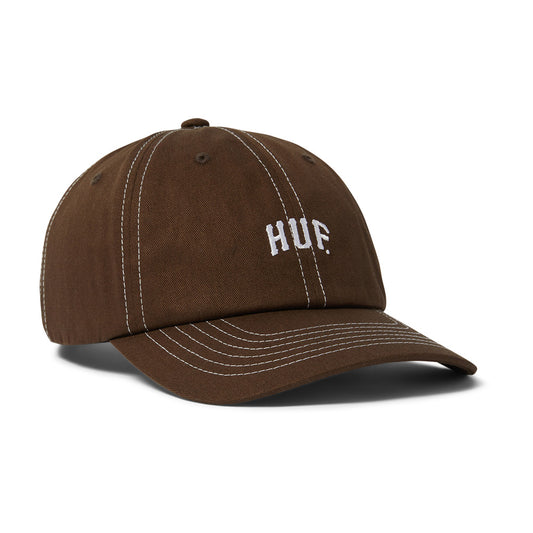 HUF ARCH LOGO 6 PANEL HAT  BROWN