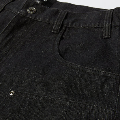 HUF H DOUBLE KNEE DENIM SHORT BLACK