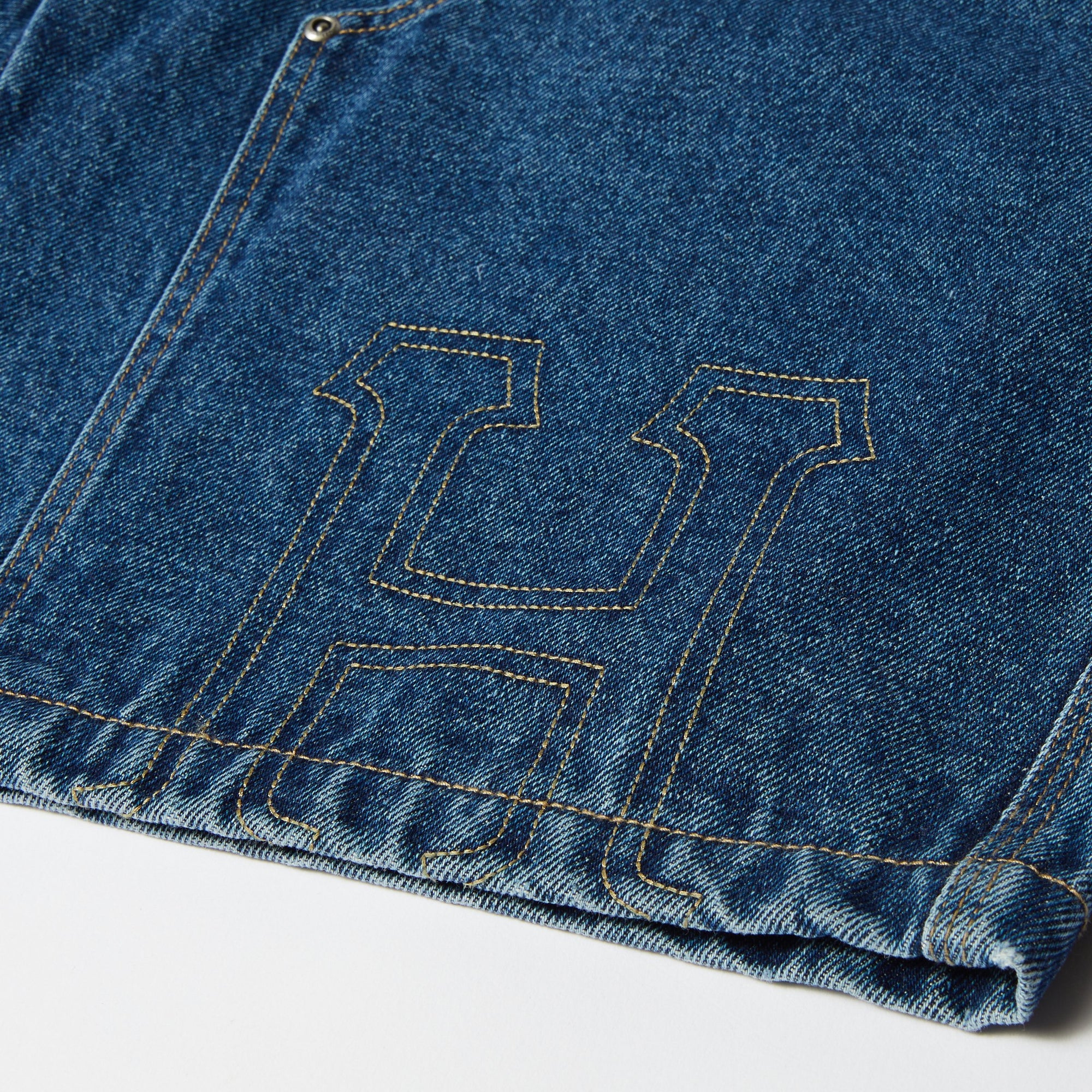 HUF H DOUBLE KNEE DENIM SHORT BLUE