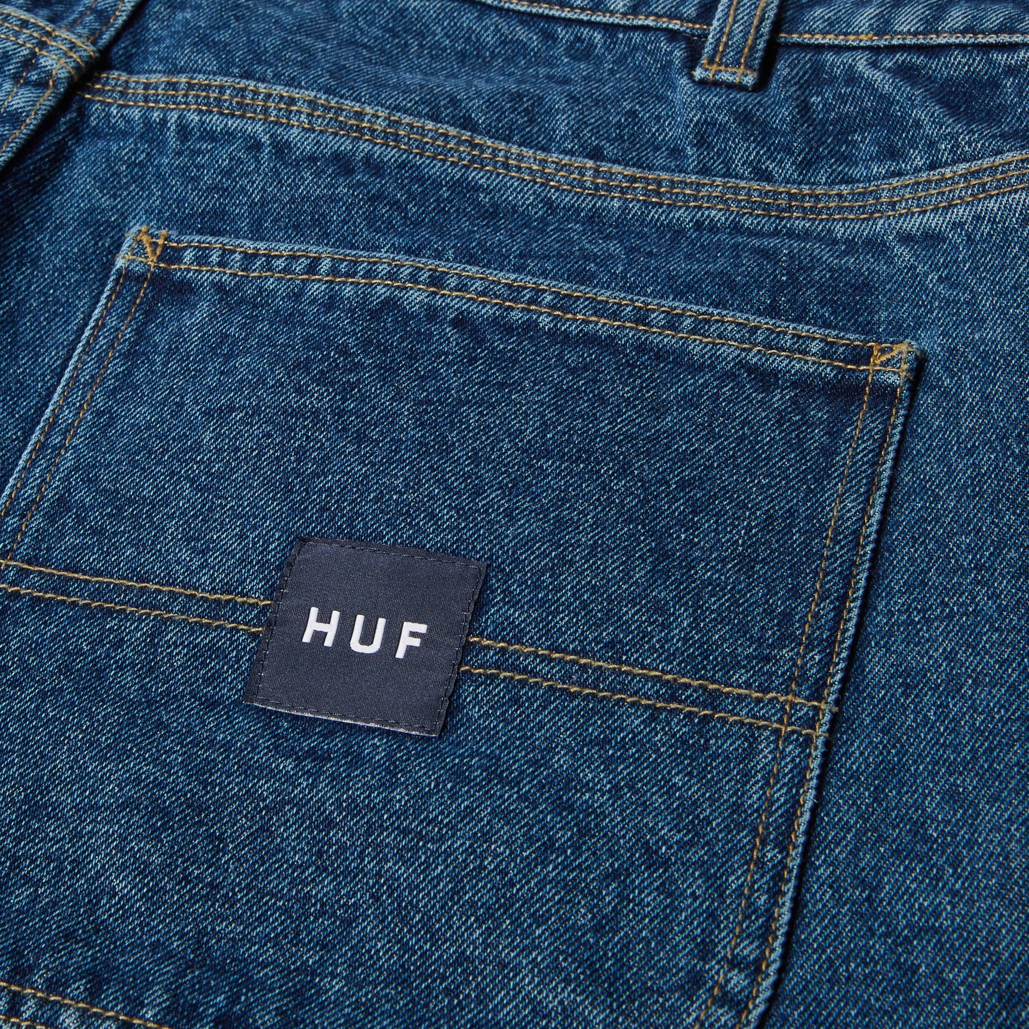 HUF H DOUBLE KNEE DENIM SHORT BLUE