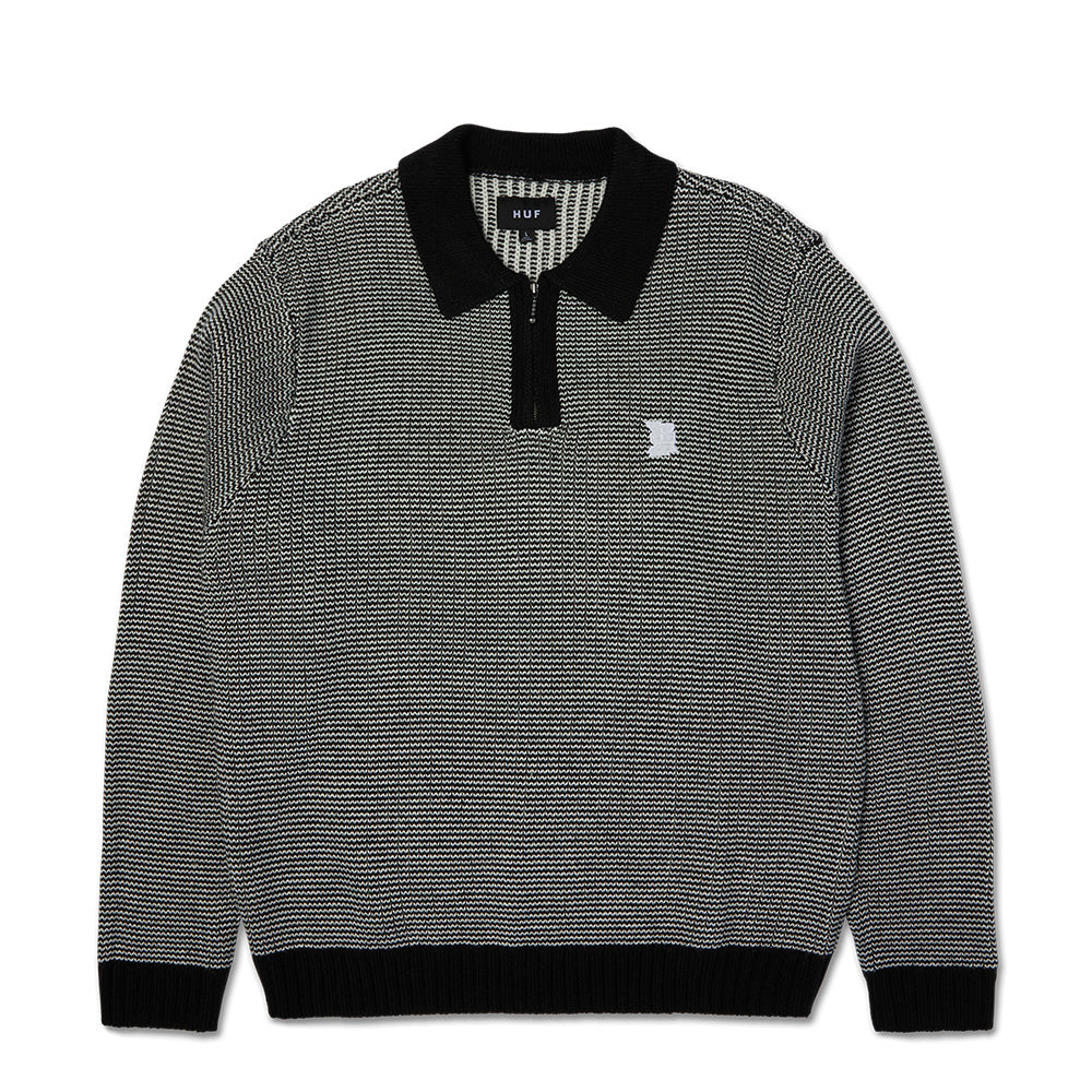 HUF MEGABLAST WAFFLE SWEATER  BLACK