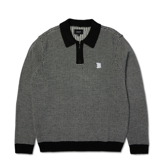 HUF MEGABLAST WAFFLE SWEATER  BLACK