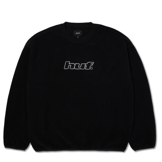 HUF H DOT FLEECE CREWNECK     BLACK