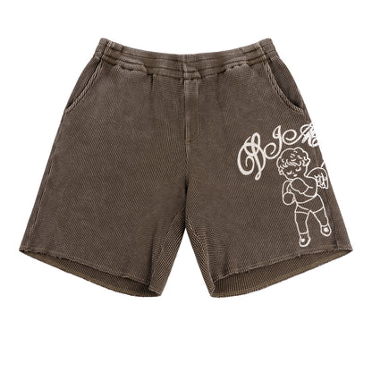 DIME FIGHTER WAFFLE SHORTS BROWN