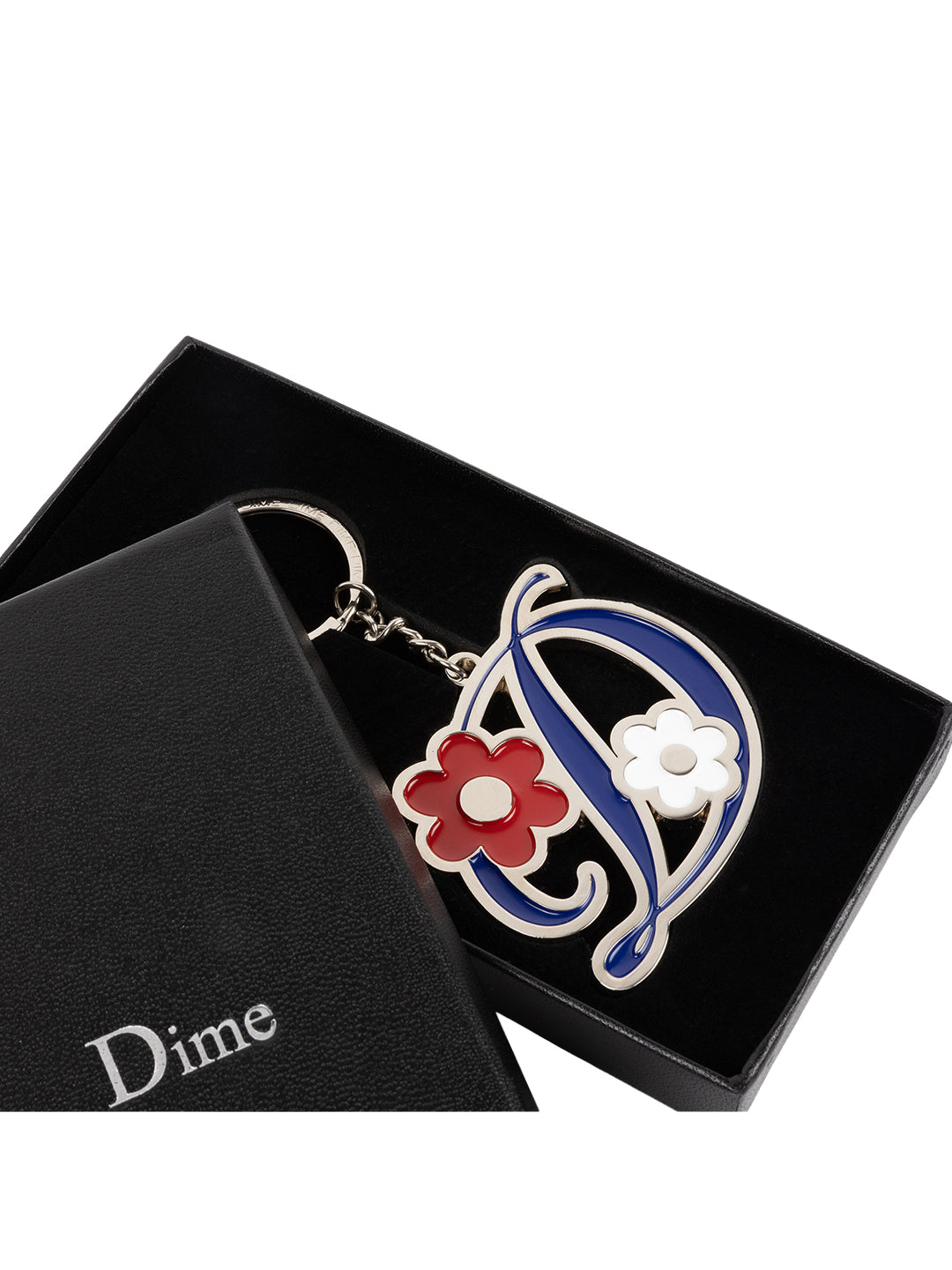 Oversized Floral Keychain Silver
