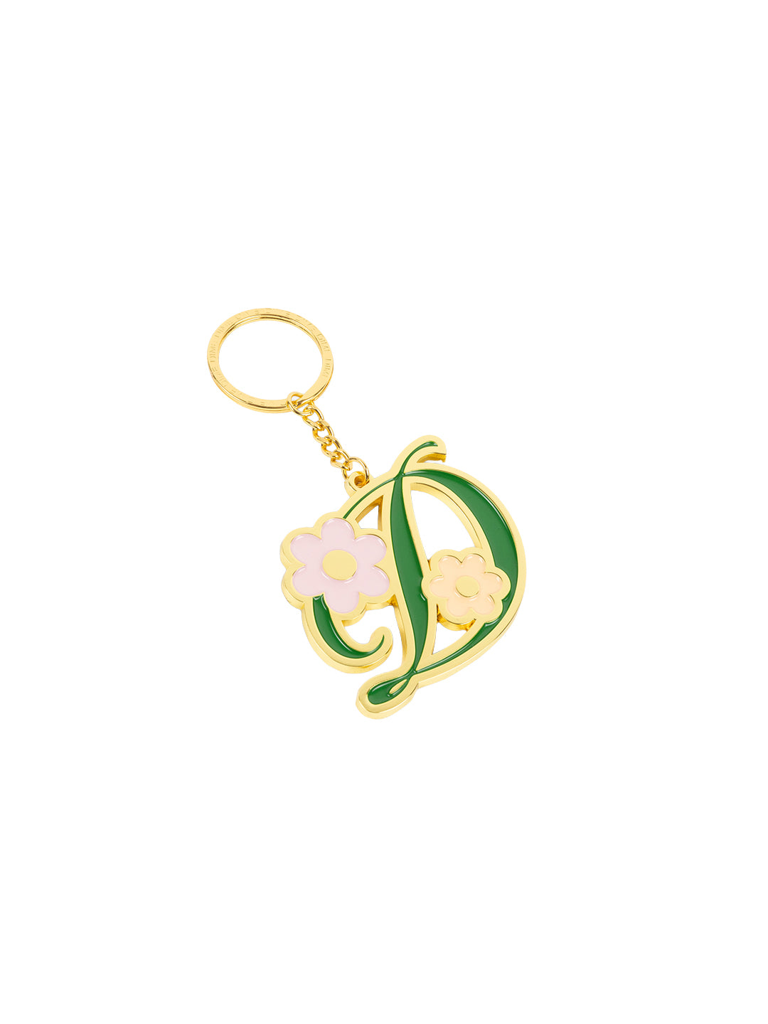 Oversized Floral Keychain Gold