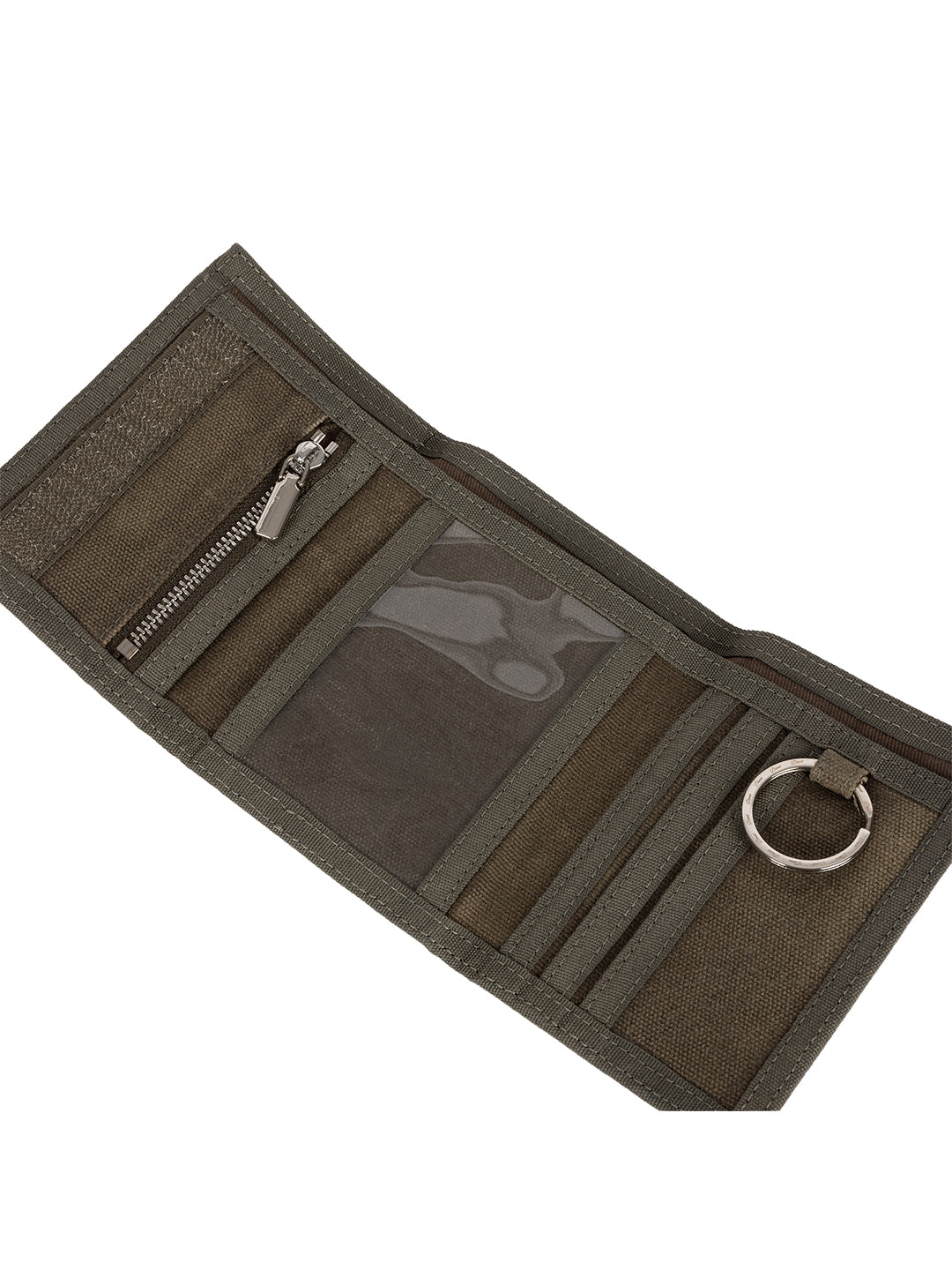 Waxed Velcro Wallet Dark Green