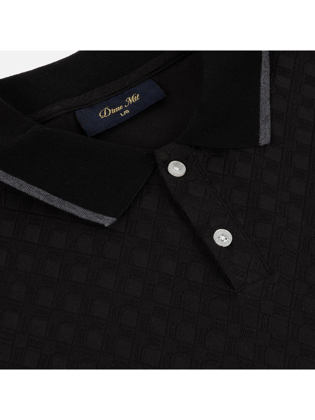Jacquard Ls Polo Black