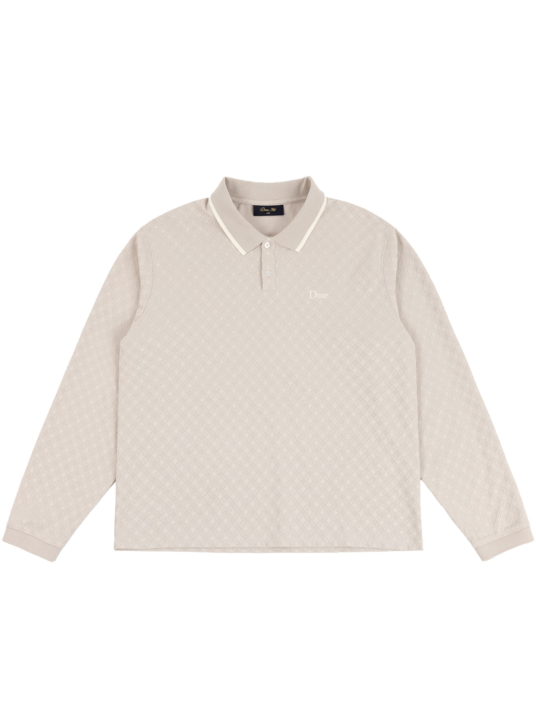 Jacquard Ls Polo Cream