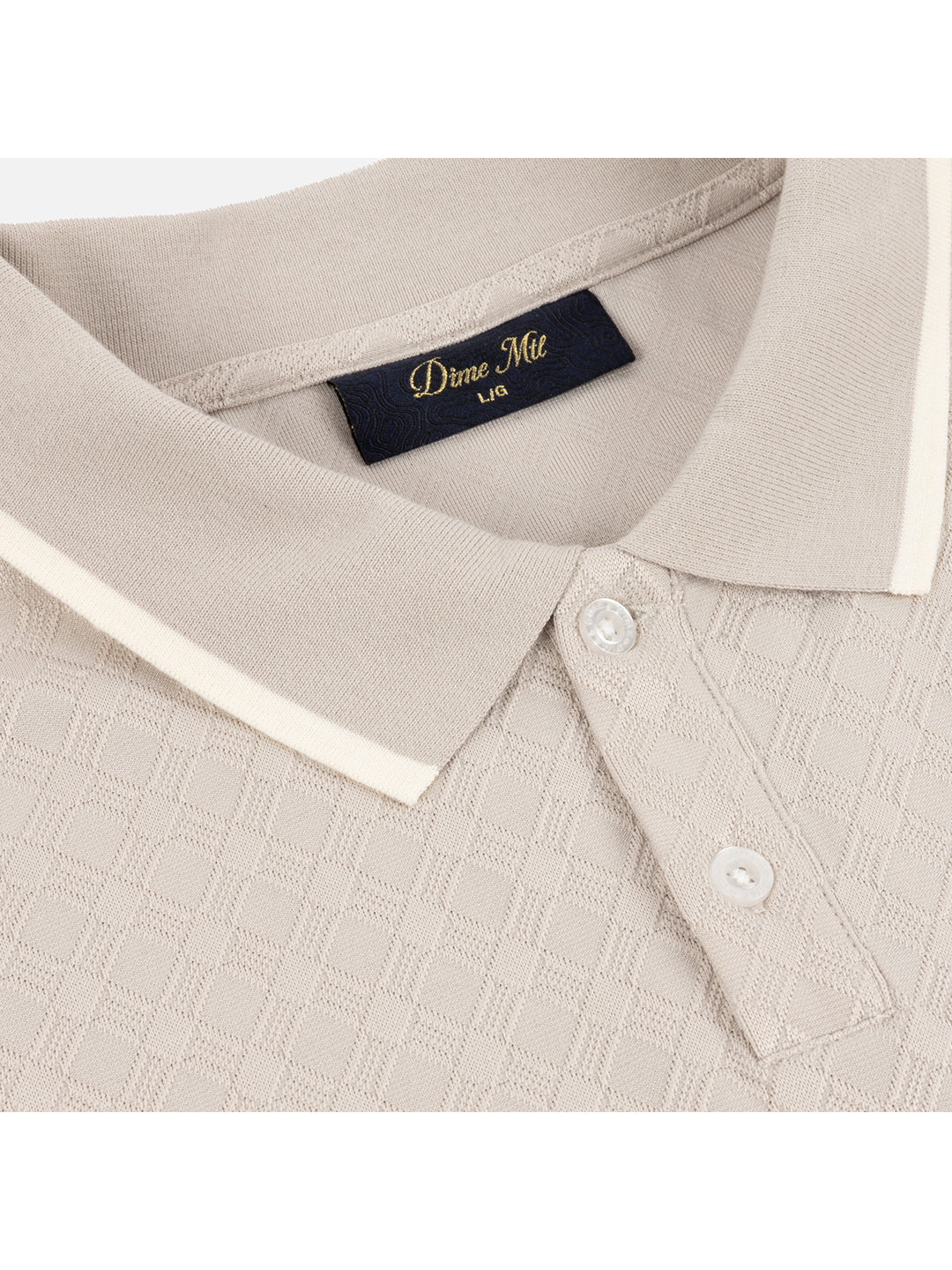 Jacquard Ls Polo Cream