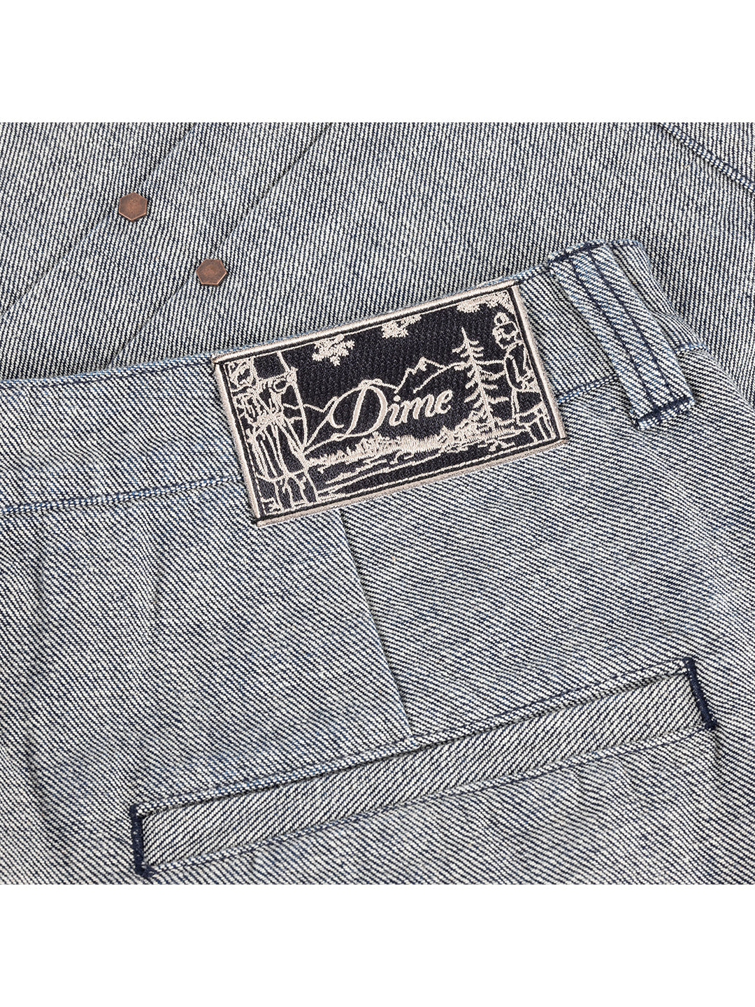 Pleated Baggy Denim Short Light Blue