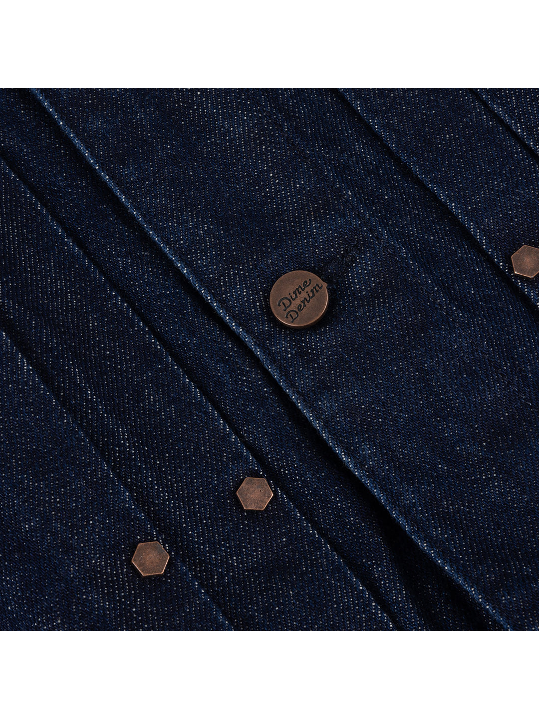 Pleated Denim Jacket Navy