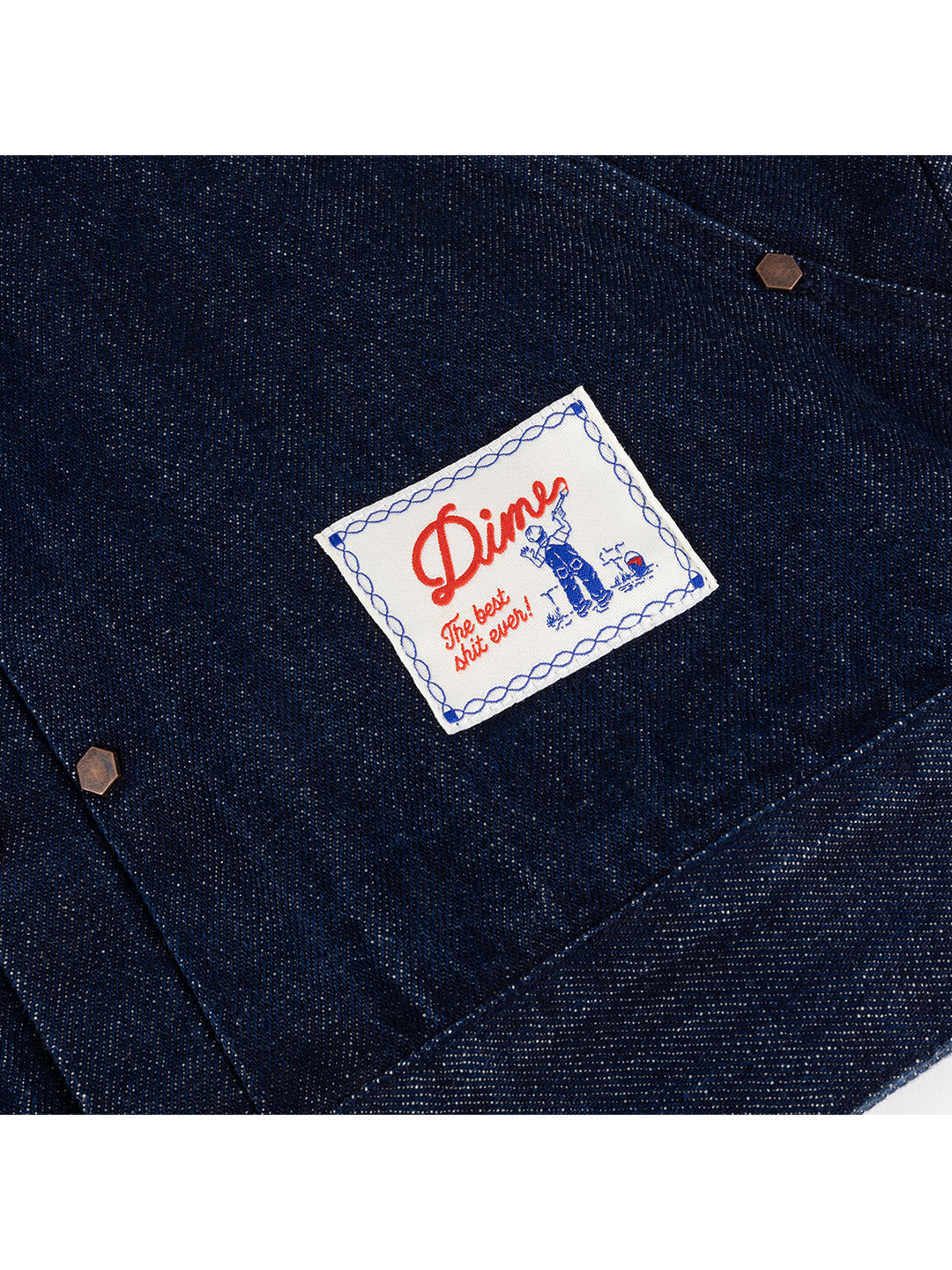 Pleated Denim Jacket Navy